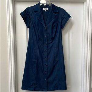 Navy Button-Down Dress